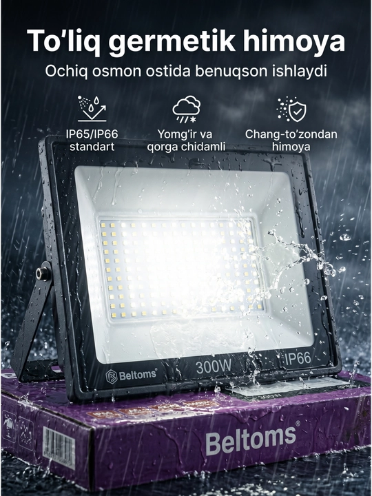 Beltoms Svetodiodli LED Projektor 300W — Yuqori sifatli chiplar, ekstremal kuchli sanoat