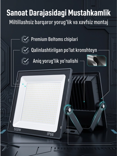 Beltoms 500W LED projektor Ekstremal sanoat quvvati, o‘ta kuchli