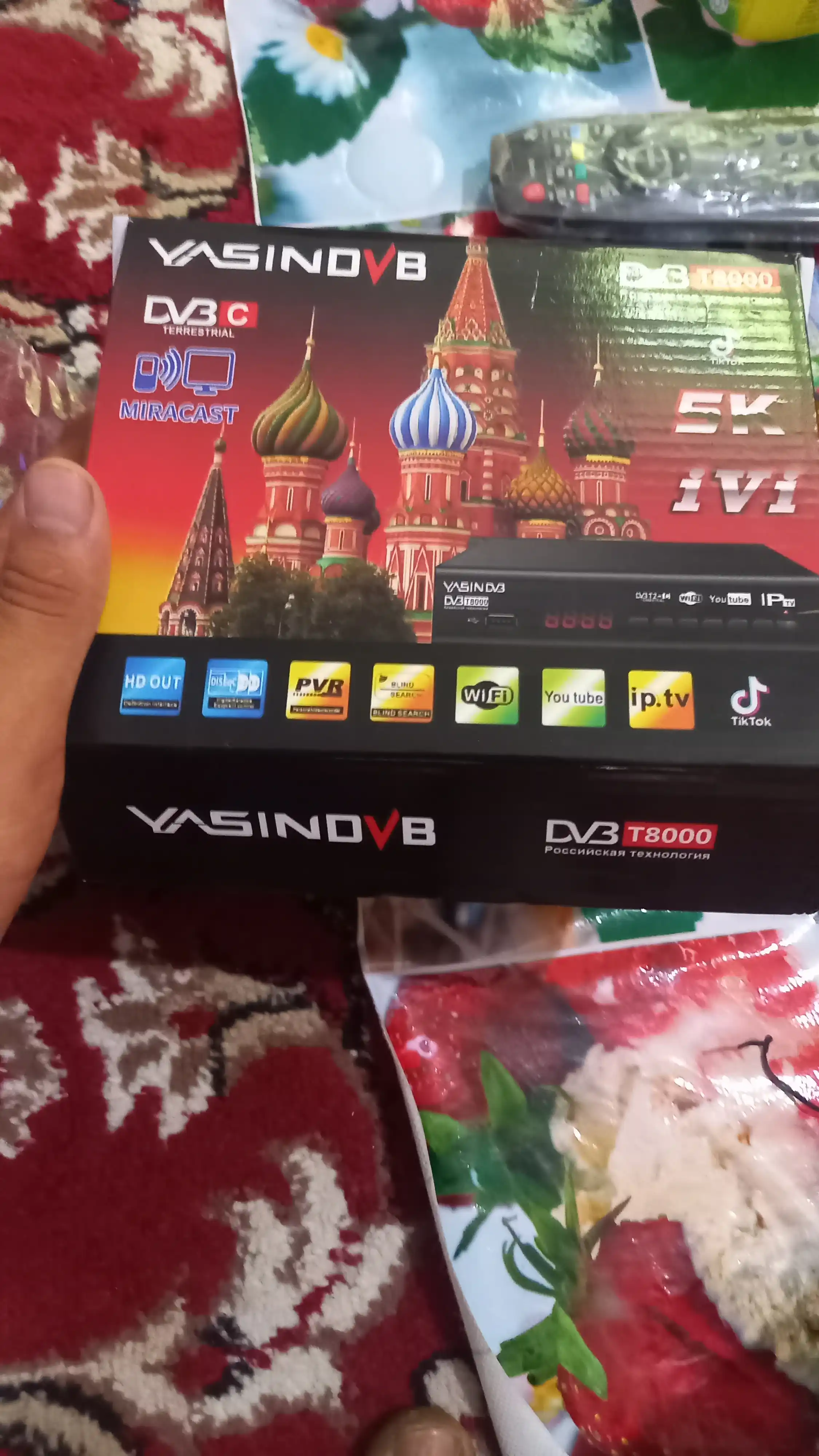 Raqamli TV tyuner DVB-T2, 20+ kanal, HD sifat, pult bilan
