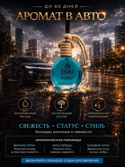 Автомобильный освежитель воздуха 10 мл, автомобильный ароматизатор-диффузор от бренда Jori - 