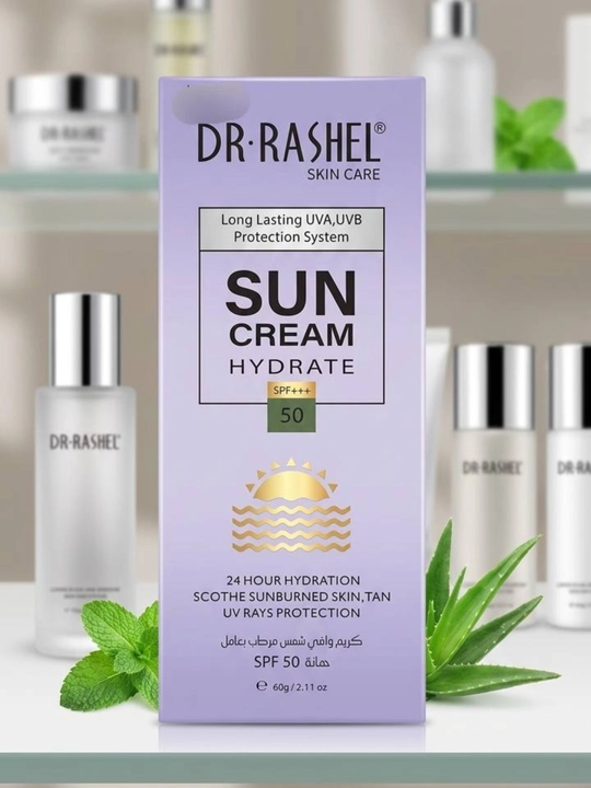 Namlantiruvchi, oqartiruvchi, qarilikga qarshi va aloe quyosh SPF kremi Dr.Rashel, 60 gr - 