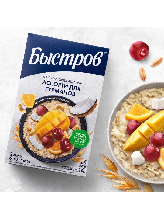 Каша овсяная Быстров ассорти для гурманов, 228 г - 