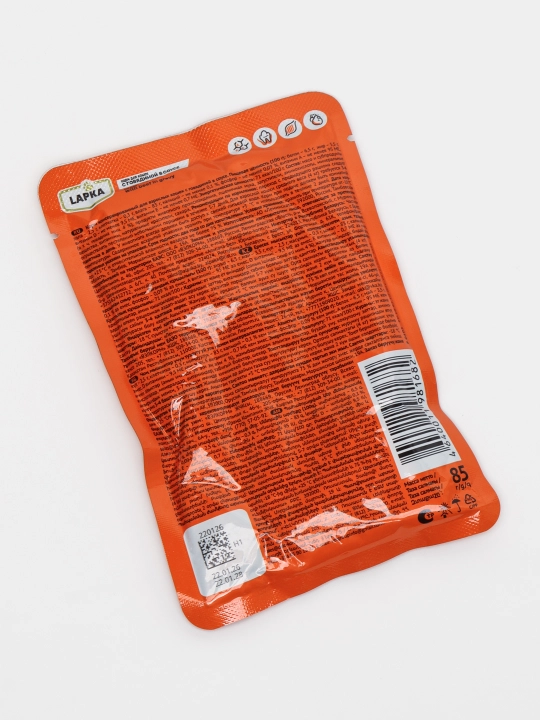 Lapka mushuklar uchun nam yem sousdagi mol go‘shti, 85 gr 10 dona