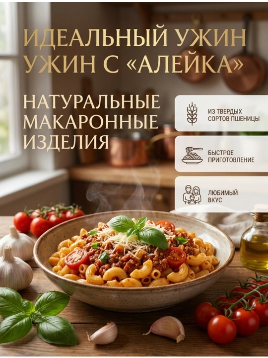 Макаронные изделия "Алейка", премиальные, Рожки, из отборной алтайской пшеницы, 800 гр