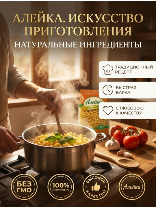 Макаронные изделия "Алейка", премиальные, Рожки, из отборной алтайской пшеницы, 800 гр
