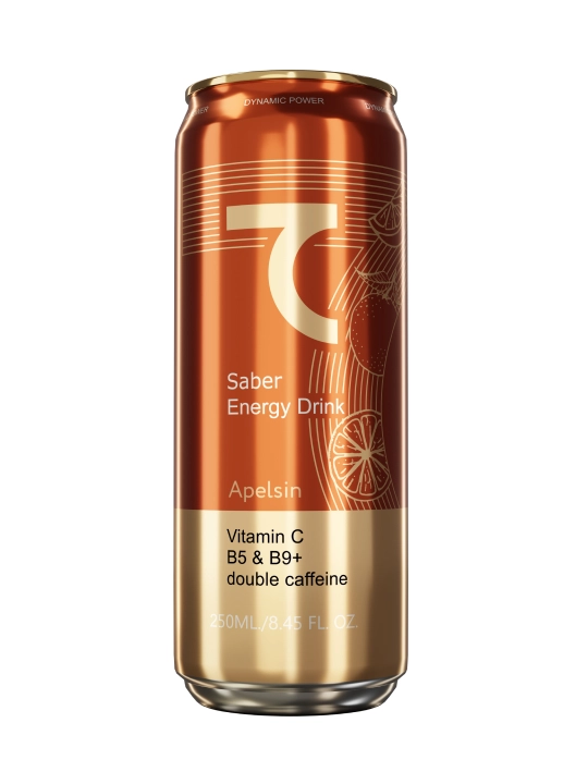 Saber Dynamic Energy energetik ichimligi apelsin ta’mi bilan 450 ml x12 dona - 