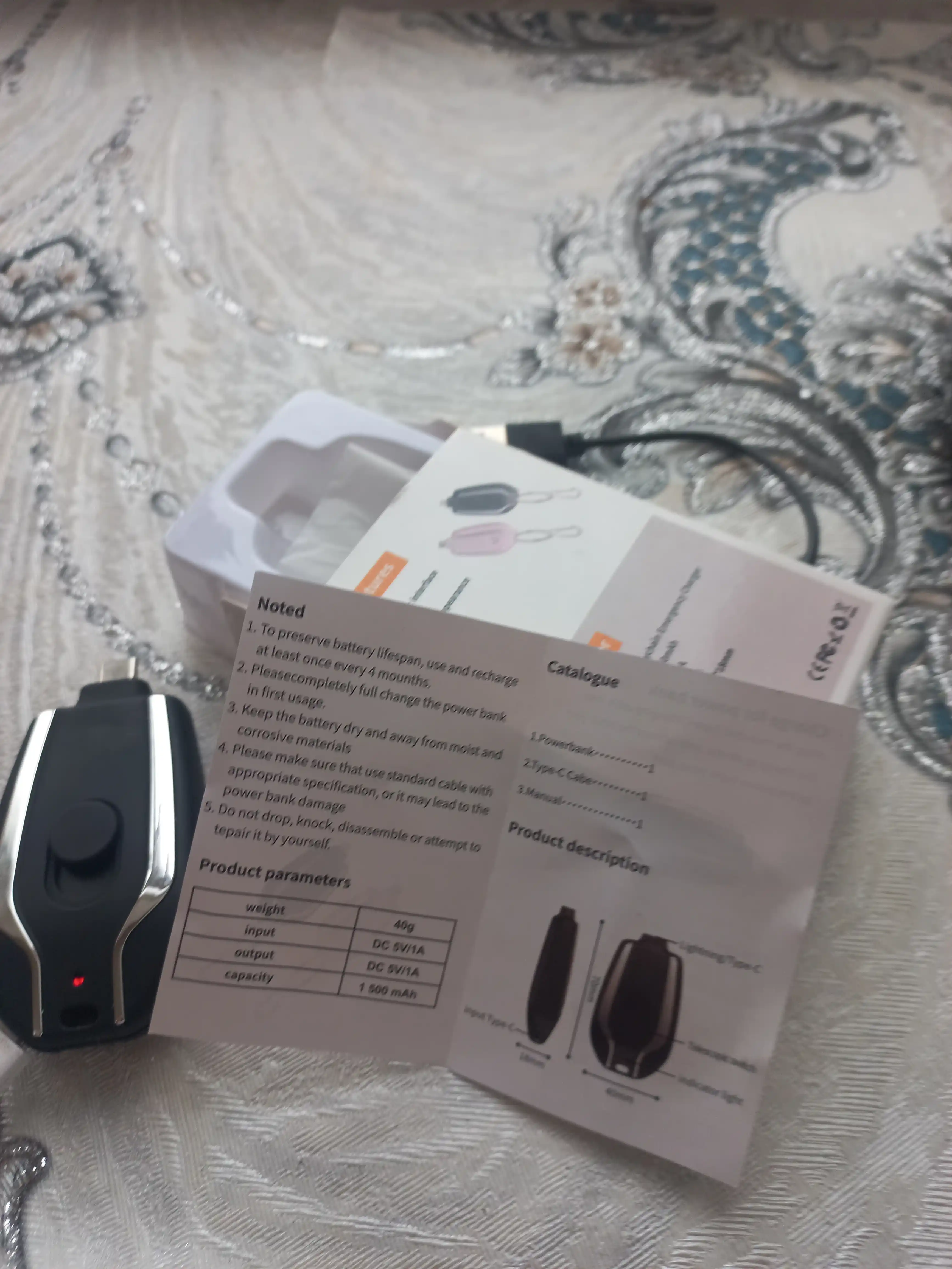 YJ100 mini tashqi batareya-brelok, portativ