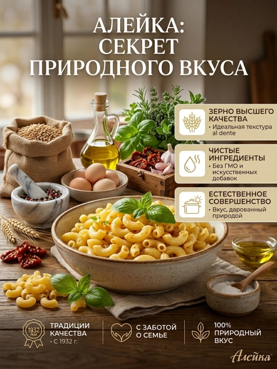 "Aleyka" makaron mahsulotlari, 400 g, Oltoydan, oliy nav, Rojki