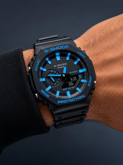 Мужские спортивные часы G-SHOCK, ударопрочные тактические электронные наручные часы — WTCLINE-GSHOCK-СИНМЕЛ