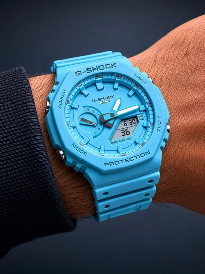 Мужские спортивные часы G-SHOCK, ударопрочные тактические электронные наручные часы — WTCLINE-GSHOCK-ЛАЗУР
