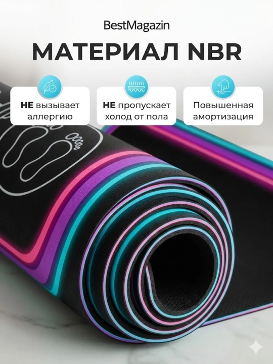 Yoga va Fitnes gilami, shovqini kamaytiruvchi sirpanmaydigan, sport mat uy va kardio uchun