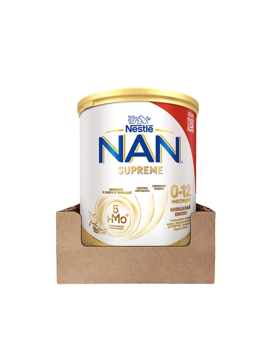 Детская сухая смесь "NAN Supreme" E107, молочная, 0-12 месяцев, 400 г