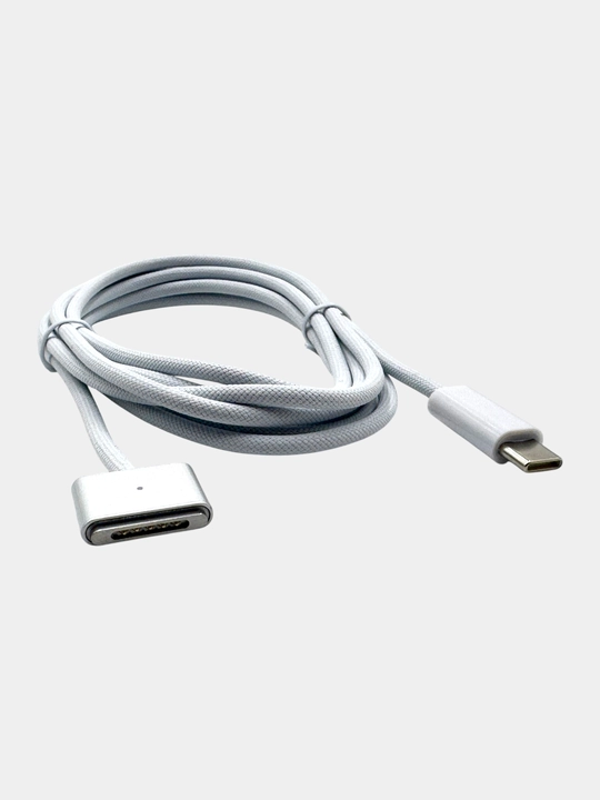 MacBook Air va Pro uchun MagSafe 3 2 metrli USB-C kabeli, oʻralgan, tez zaryadlanuvchi, oq - 