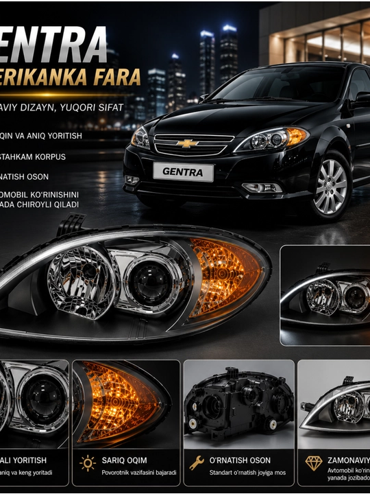 Gentra uchun oldi faralari , bir juft - 