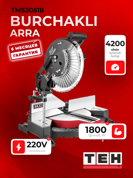 Professional arra TEH TMS30518, 305 mm, 4600 ayl/min, 1800 Vt