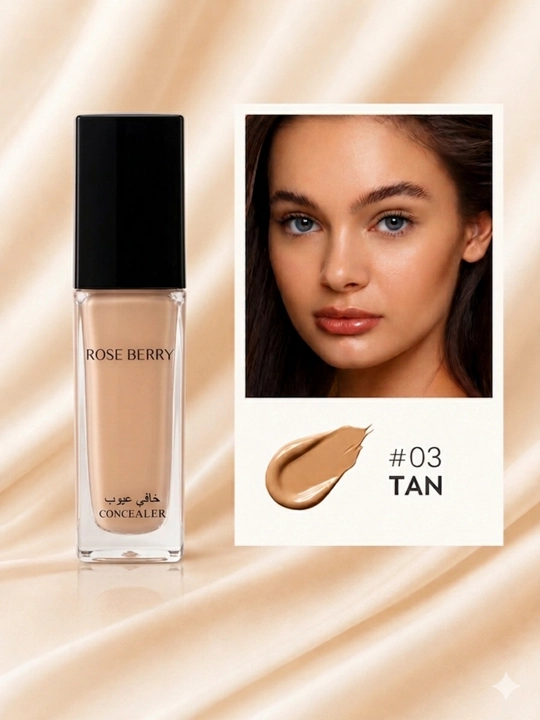 Teri kamchiliklarini yashirish uchun Rose Berry yuz uchun suyuq konsiler - 