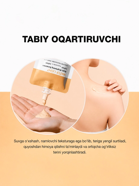 SKINEVER SPF30 PA+++ tana uchun quyoshdan himoya qiluvchi va oqartiruvchi losyon