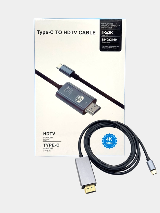 Type-C turidan HDMI 1080p 4K gacha bo'lgan 60Hz 2 metrli adapter kabeli - 
