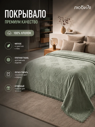 Махровое покрывало из 100% хлопка, для односпальной и двуспальной кровати