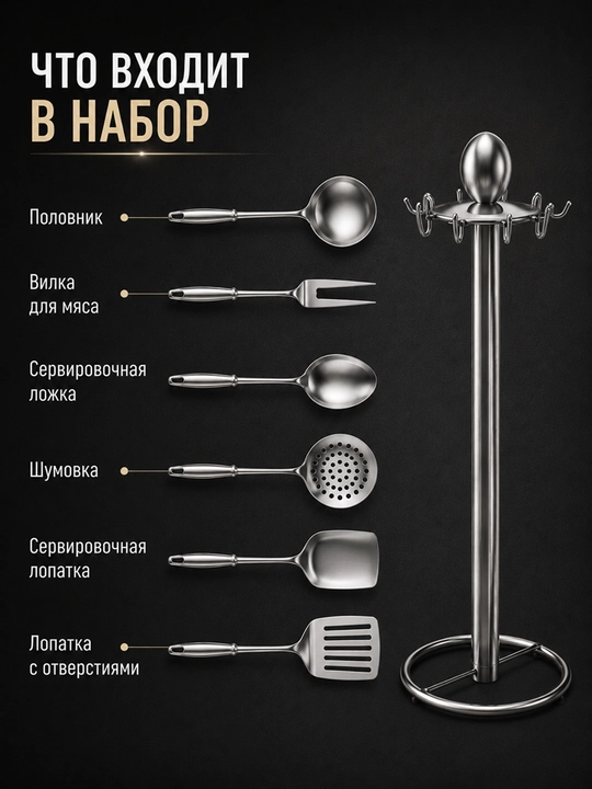 Набор кухонных инструментов, 6 предметов