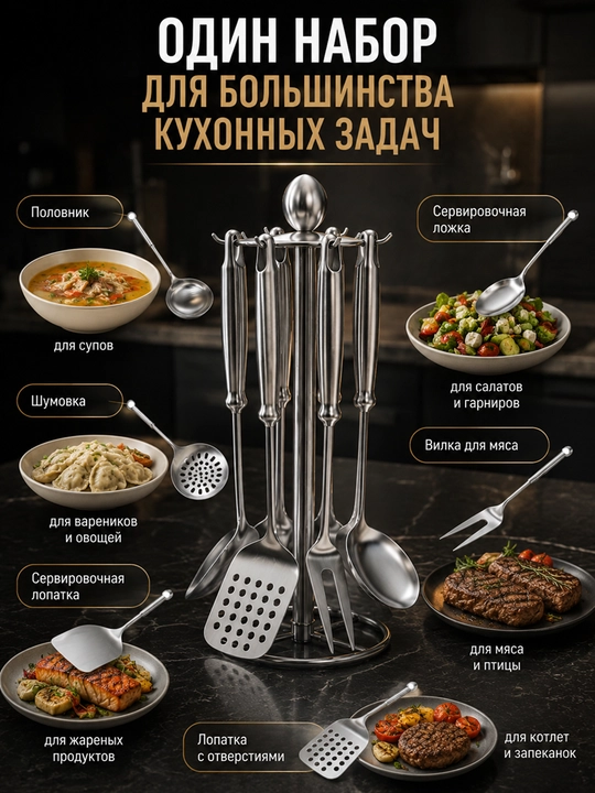Набор кухонных инструментов, 6 предметов