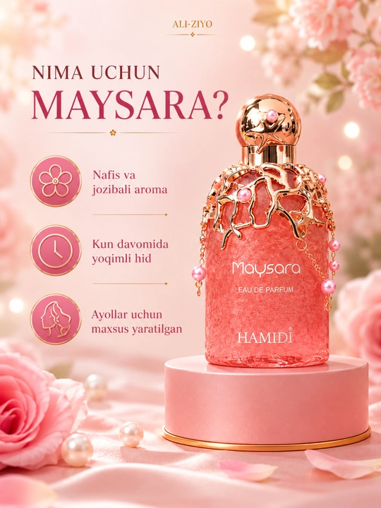 Ayollar Atiri Hamidi Maysara 100 ml, Parfyumlangan Suv
