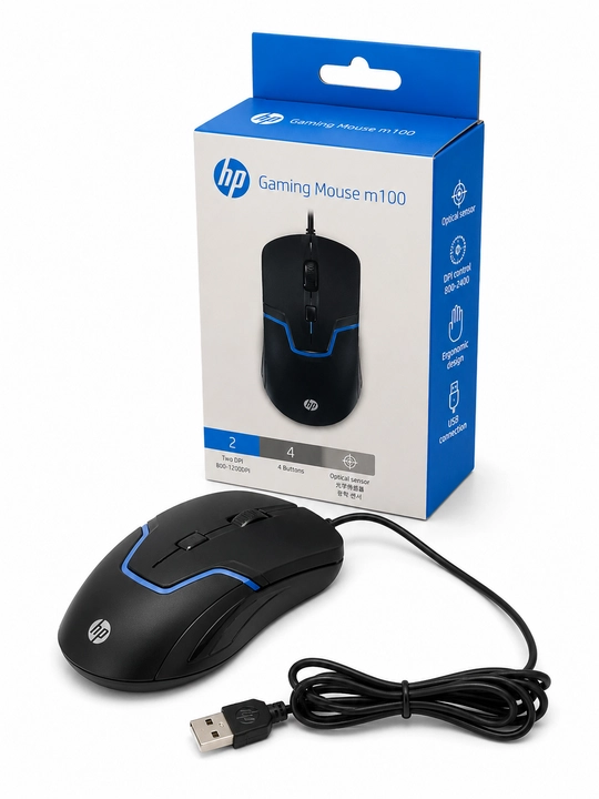 HP X-66 Gaming Mouse simli optik sichqoncha, USB, qora