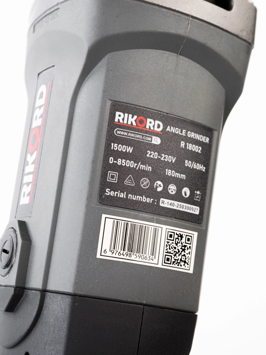 Bolgarka, RIKORD Professional burchak silliqlash mashinasi, 180 mm, USHM