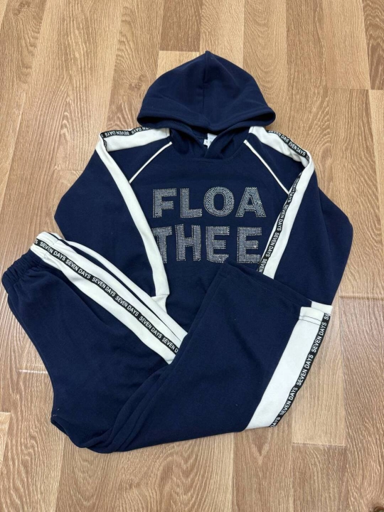 Детский спортивный костюм с капюшоном из бамбуковой ангорки FLOA THEE (осень-зима) - 