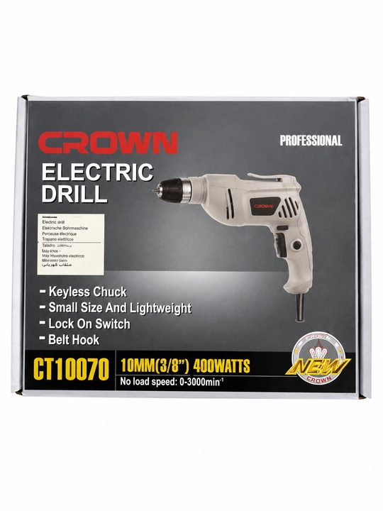 Elektr Drel CROWN 400 VT, CT10070  — Ishonchli va Qulay Yordamchi