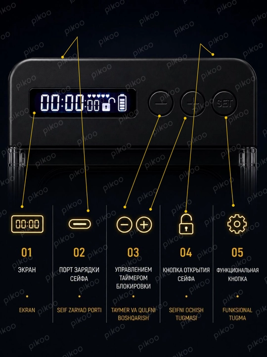 Smartfon uchun seyf, 99 soatli taymerli, o‘zini nazorat va diqqatni jamlash uchun