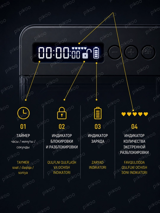 Smartfon uchun seyf, 99 soatli taymerli, o‘zini nazorat va diqqatni jamlash uchun
