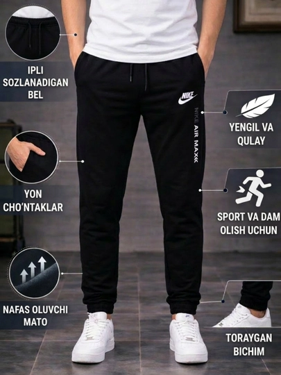 Erkaklar sport ishtoni - zamonaviy, nafas oluvchi, bahor, yoz va kuz uchun, triko
