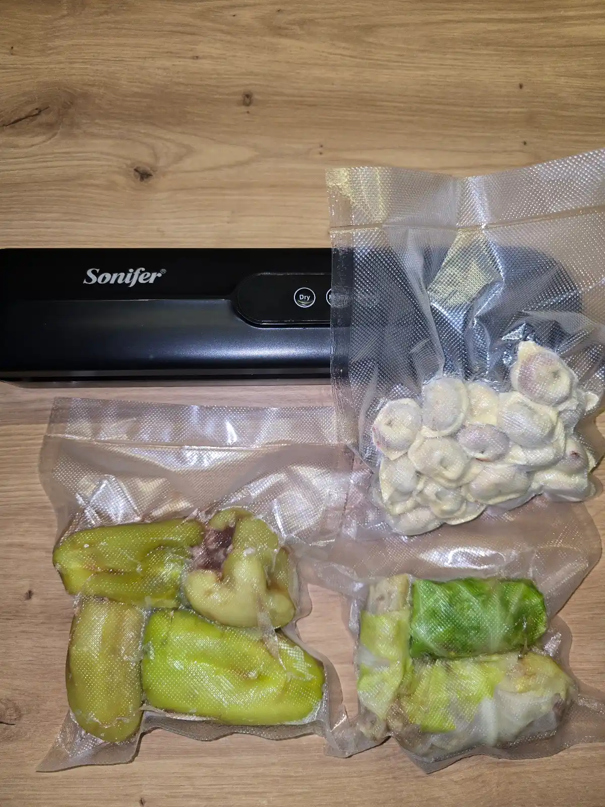 Вакуумный упаковщик, Sonifer SF-1511, 1512, в комплекте 10 рифлёных пакетиков