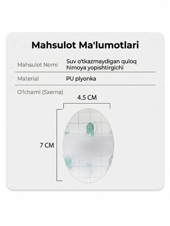 Bolalar qulog‘i uchun suv o‘tkazmaydigan himoya stikerlari