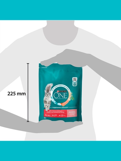 Purina One Uy, кatta mushuklar uchun quruq ozuqasi, losos bilan, 200 gr