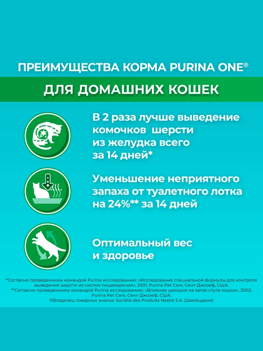 Purina One Uy,  кatta mushuklar uchun kurka go‘shti qo‘shilgan quruq ozuqa, 200 g