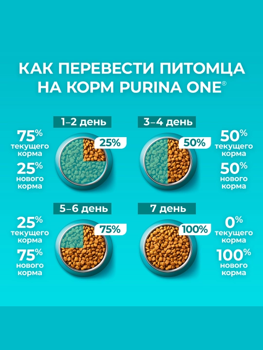 Purina One Uy,  кatta mushuklar uchun kurka go‘shti qo‘shilgan quruq ozuqa, 200 g