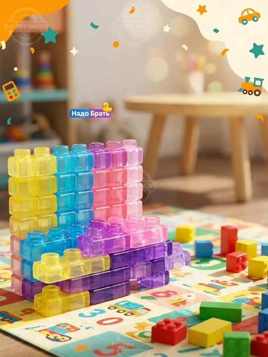 Мягкий конструктор Gummy Blocks 20 деталей гибкий развивающий конструктор для детей 3+
