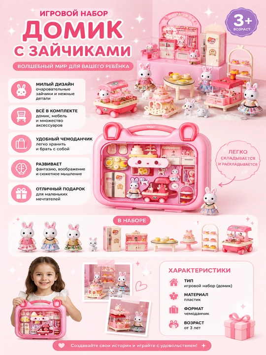 “Rabbit House” o‘yin to‘plami — quyonchalar uychasi chamadoncha bilan