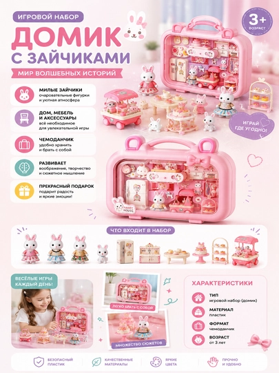 “Rabbit House” o‘yin to‘plami — quyonchalar uychasi chamadoncha bilan