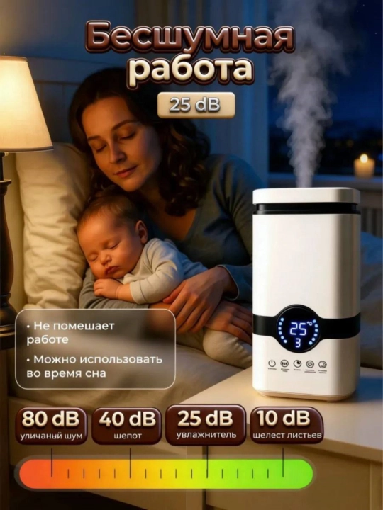 Увлажнитель воздуха, ультразвуковой, для дома и офиса