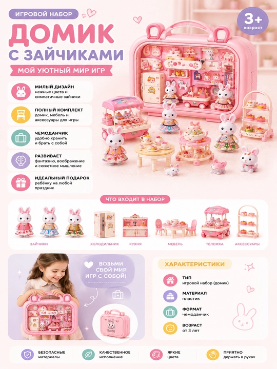 “Rabbit House” o‘yin to‘plami — quyonchalar uychasi chamadoncha bilan