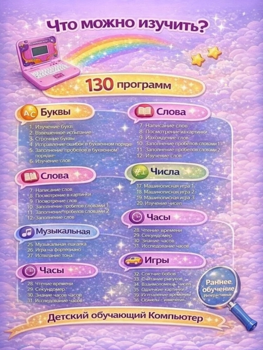 Pushti rangli bolalar ta’lim kompyuteri