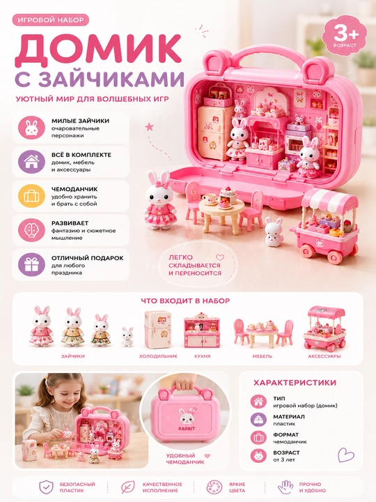 “Rabbit House” o‘yin to‘plami — quyonchalar uychasi chamadoncha bilan - 