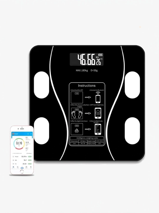 Sog'lom turmush tarzi, fitnes uchun aqlli tarozilar, 180 kg gacha