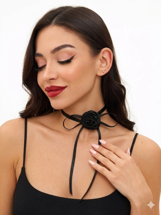 3 tasi 1 tada gulli choker, atirgul lentasi, ko'p funksiyali qo'l va soch taqinchoqlari