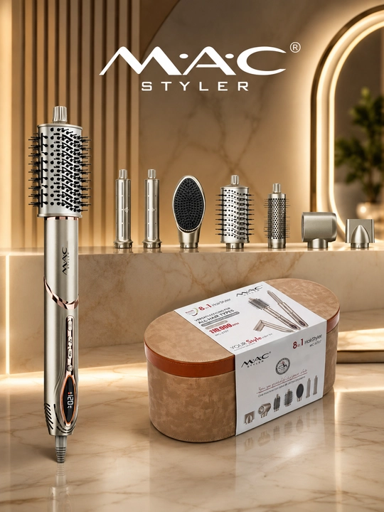 Professional fen stayler MAC-6767 fen LED displey, 8 tasi 1 soch turmaklagichi, 1600W+ - 