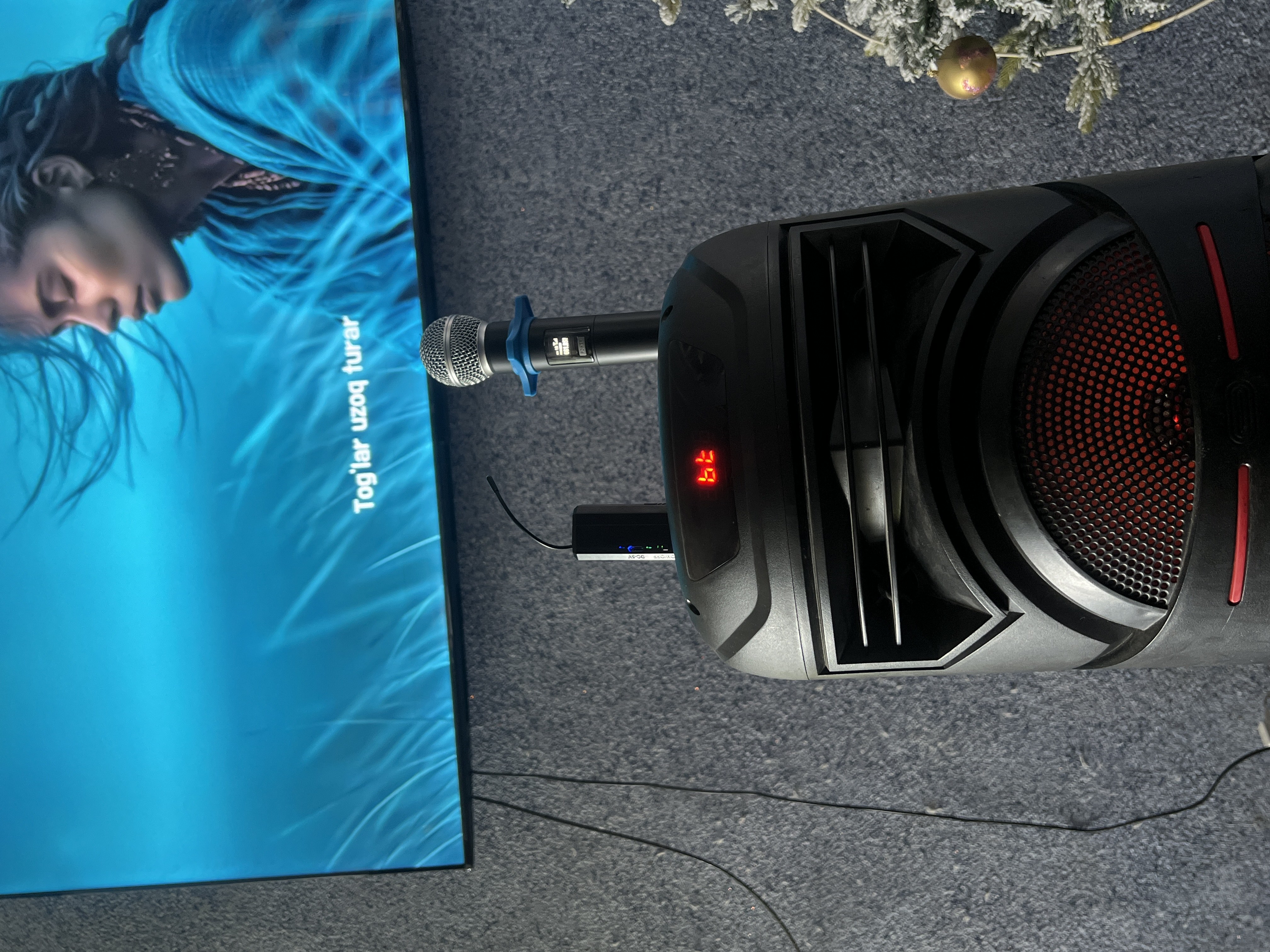 Professional universal simsiz mikrofon karaoke va boshqa kalonkalar uchun +adapter