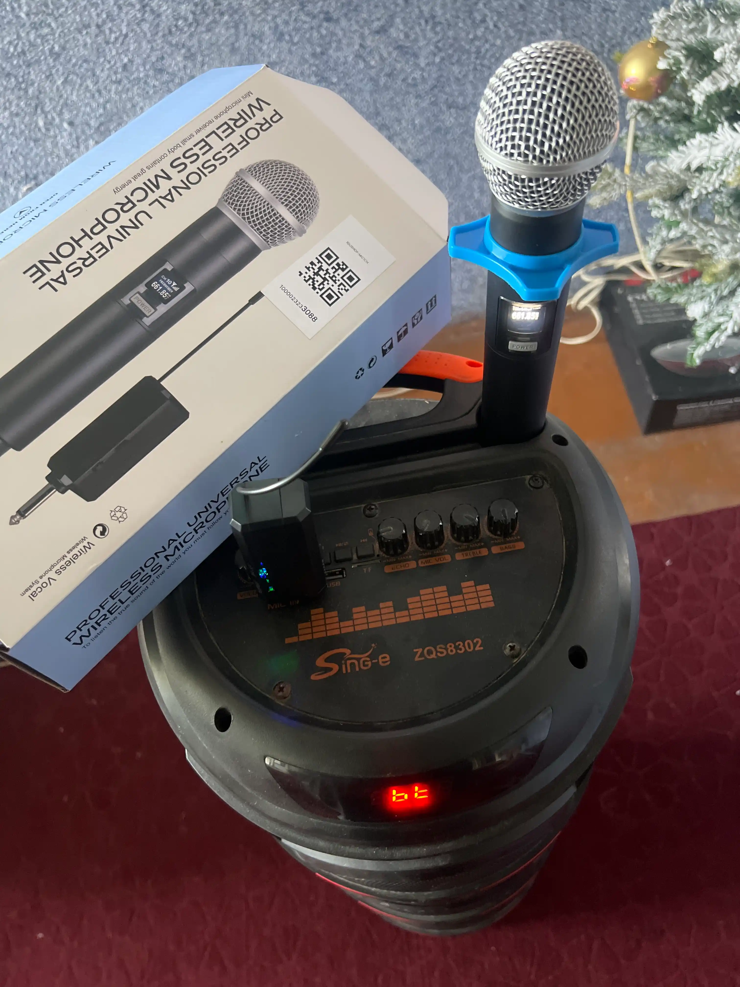 Professional universal simsiz mikrofon karaoke va boshqa kalonkalar uchun +adapter